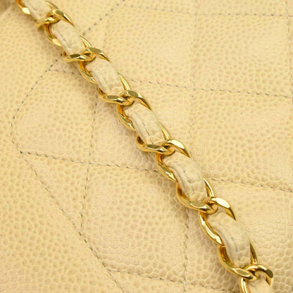Chanel 1991-1994 Beige Caviar Skin Medium Diana Shoulder Bag