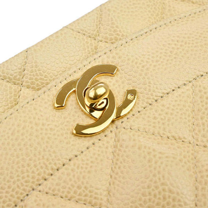 Chanel 1991-1994 Beige Caviar Skin Medium Diana Shoulder Bag