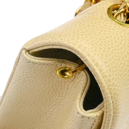 Chanel 1991-1994 Beige Caviar Skin Medium Diana Shoulder Bag