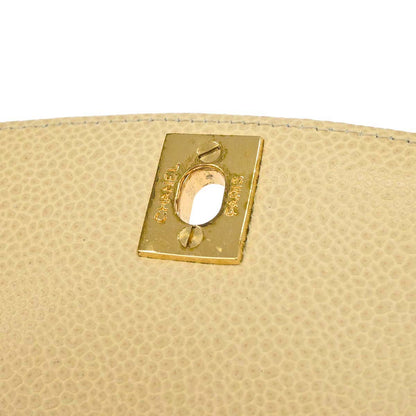 Chanel 1991-1994 Beige Caviar Skin Medium Diana Shoulder Bag