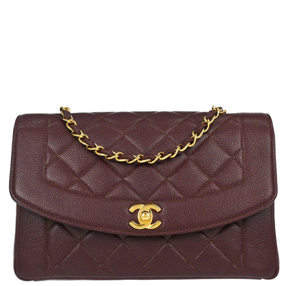 Chanel 1997-1999 Bordeaux Caviar Skin Shoulder Bag