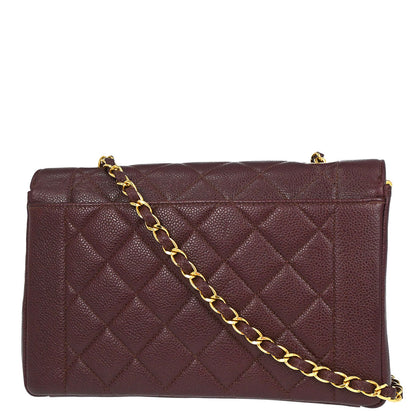 Chanel 1997-1999 Bordeaux Caviar Skin Shoulder Bag