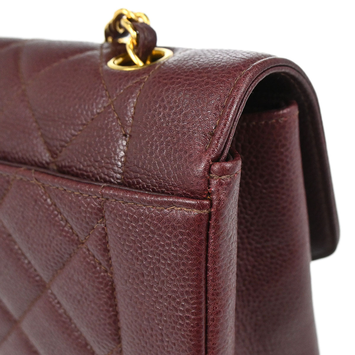 Chanel 1997-1999 Bordeaux Caviar Skin Shoulder Bag