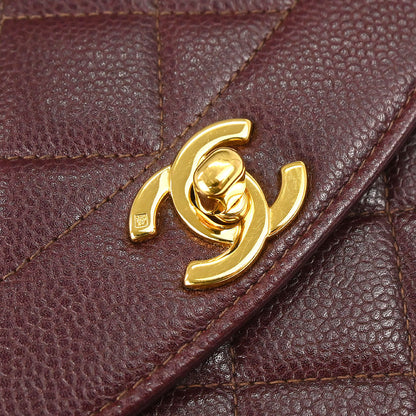 Chanel 1997-1999 Bordeaux Caviar Skin Shoulder Bag