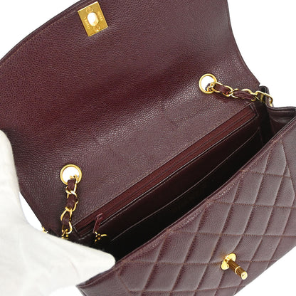 Chanel 1997-1999 Bordeaux Caviar Skin Shoulder Bag