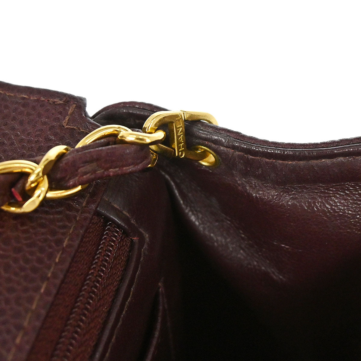 Chanel 1997-1999 Bordeaux Caviar Skin Shoulder Bag