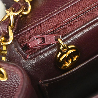 Chanel 1997-1999 Bordeaux Caviar Skin Shoulder Bag