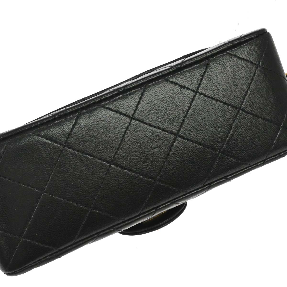 Chanel 1991-1994 Black Lambskin Mini Classic Square Flap Shoulder Bag 17