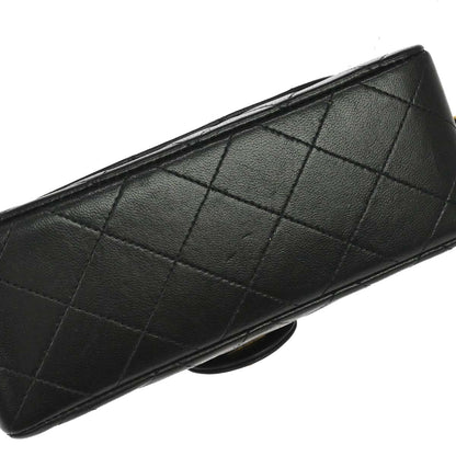 Chanel 1991-1994 Black Lambskin Mini Classic Square Flap Shoulder Bag 17