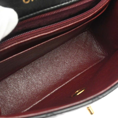 Chanel 1991-1994 Black Lambskin Mini Classic Square Flap Shoulder Bag 17