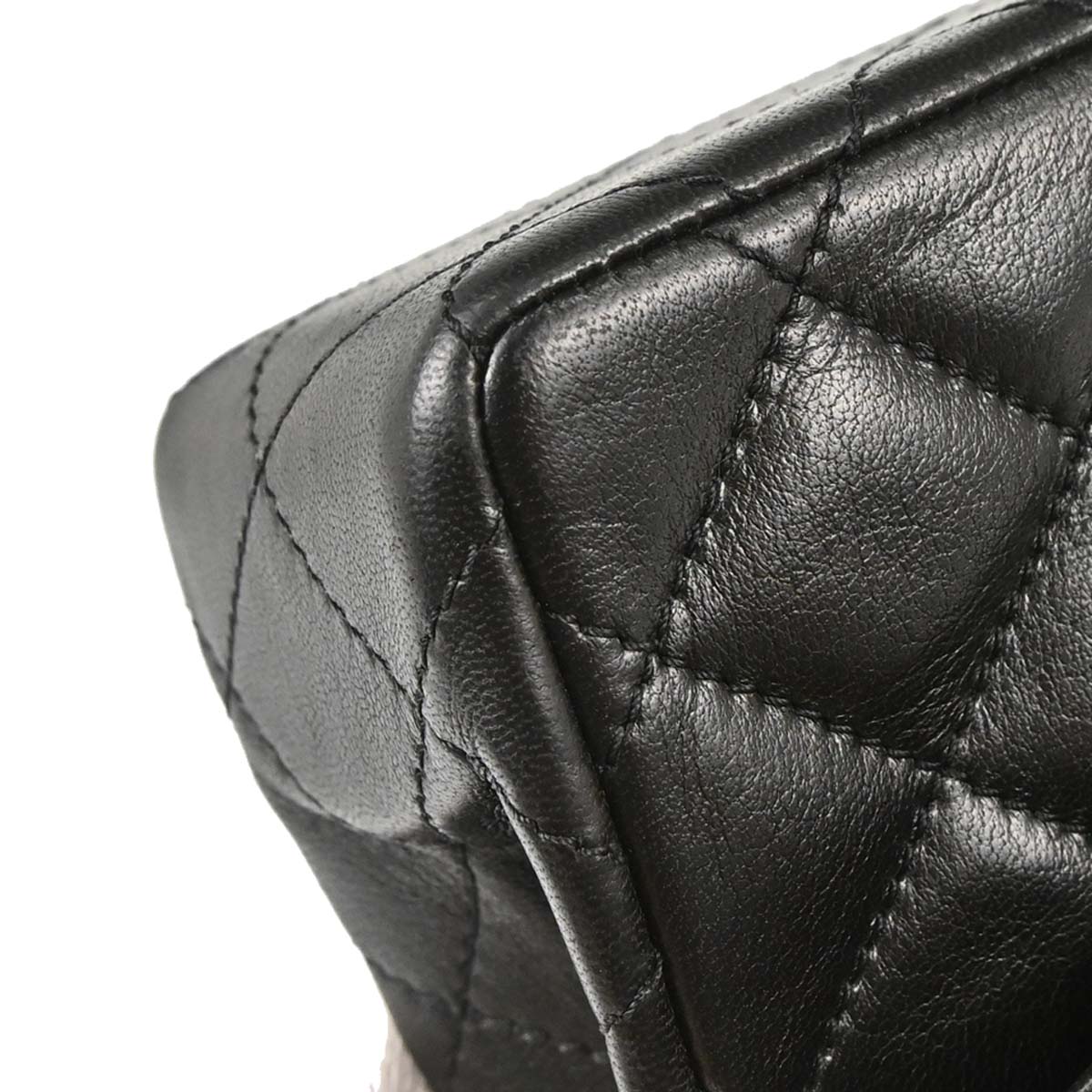 Chanel 1991-1994 Black Lambskin Paris Double Flap Shoulder Bag