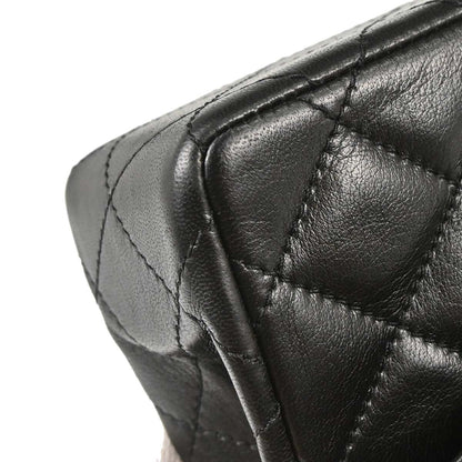 Chanel 1991-1994 Black Lambskin Paris Double Flap Shoulder Bag