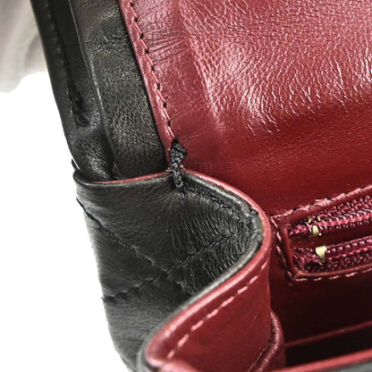 Chanel 1991-1994 Black Lambskin Paris Double Flap Shoulder Bag
