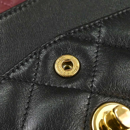 Chanel 1991-1994 Black Lambskin Paris Double Flap Shoulder Bag