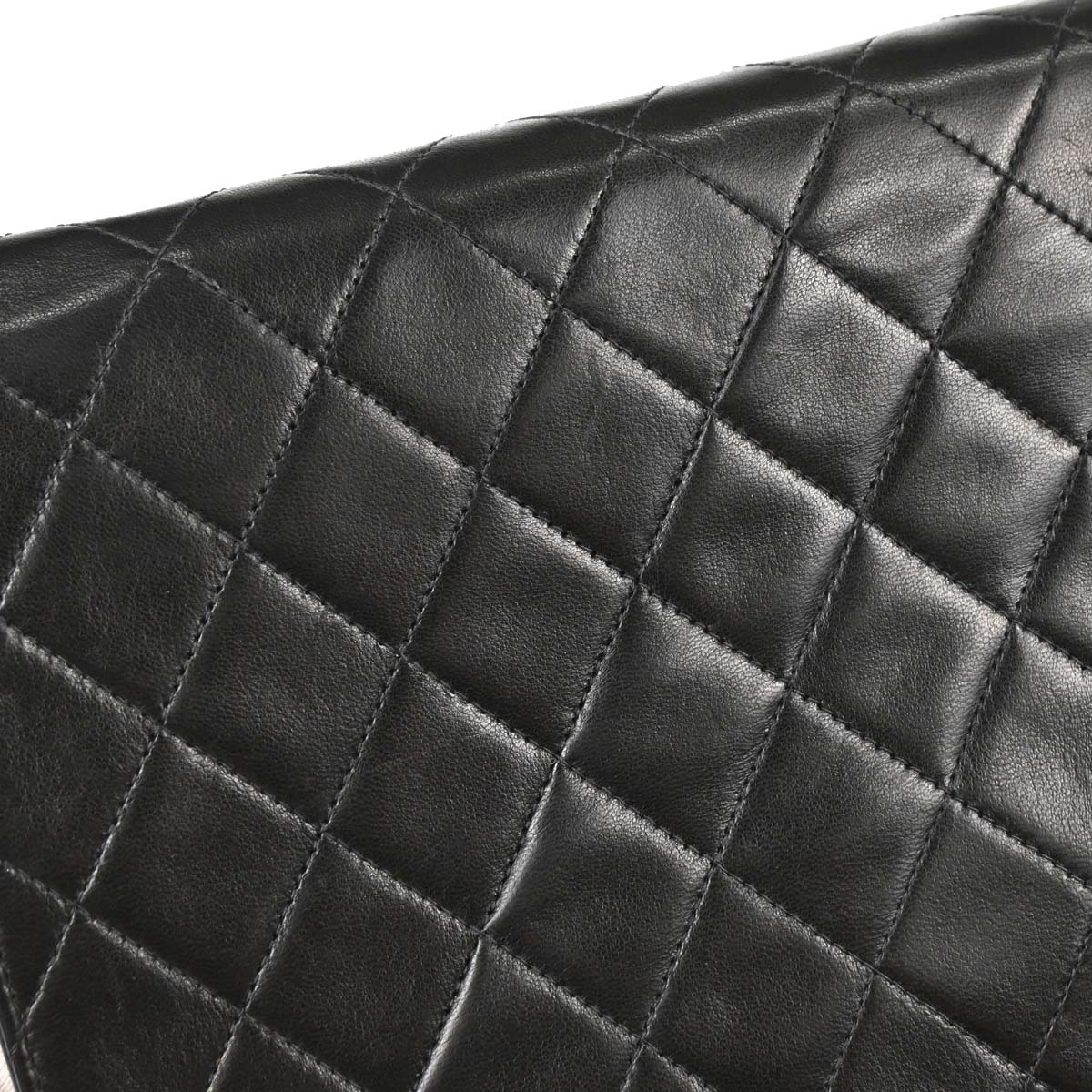 Chanel 1997-1999 Black Lambskin Pushlock Medium Half Flap Shoulder Bag