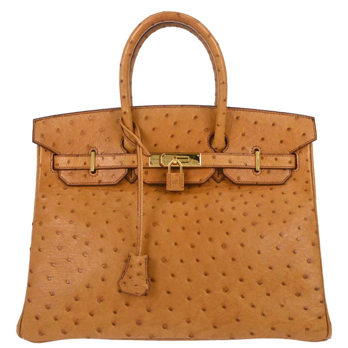 Hermes *Chestnut Ostrich Birkin 35 Handbag