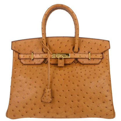 Hermes *Chestnut Ostrich Birkin 35 Handbag