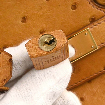 Hermes *Chestnut Ostrich Birkin 35 Handbag