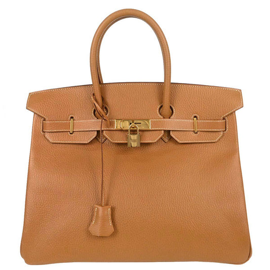 Hermes Natural Ardennes Birkin 35 Handbag