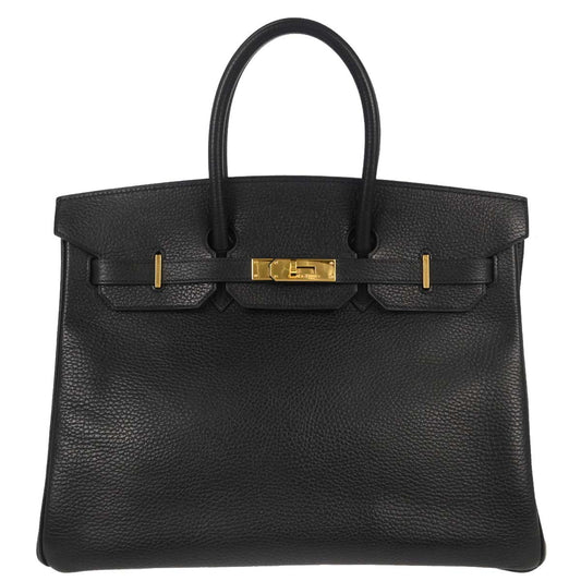 Hermes Black Ardennes Birkin 35 Handbag