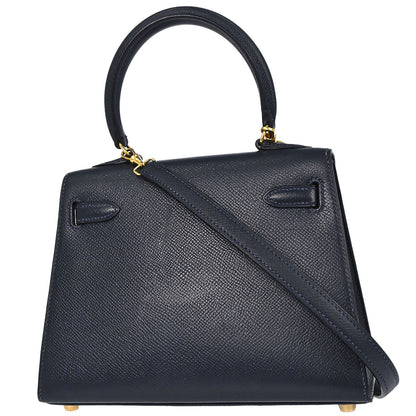 Hermes Navy Courchevel Mini Kelly 20 Sellier 2way Shoulder Handbag