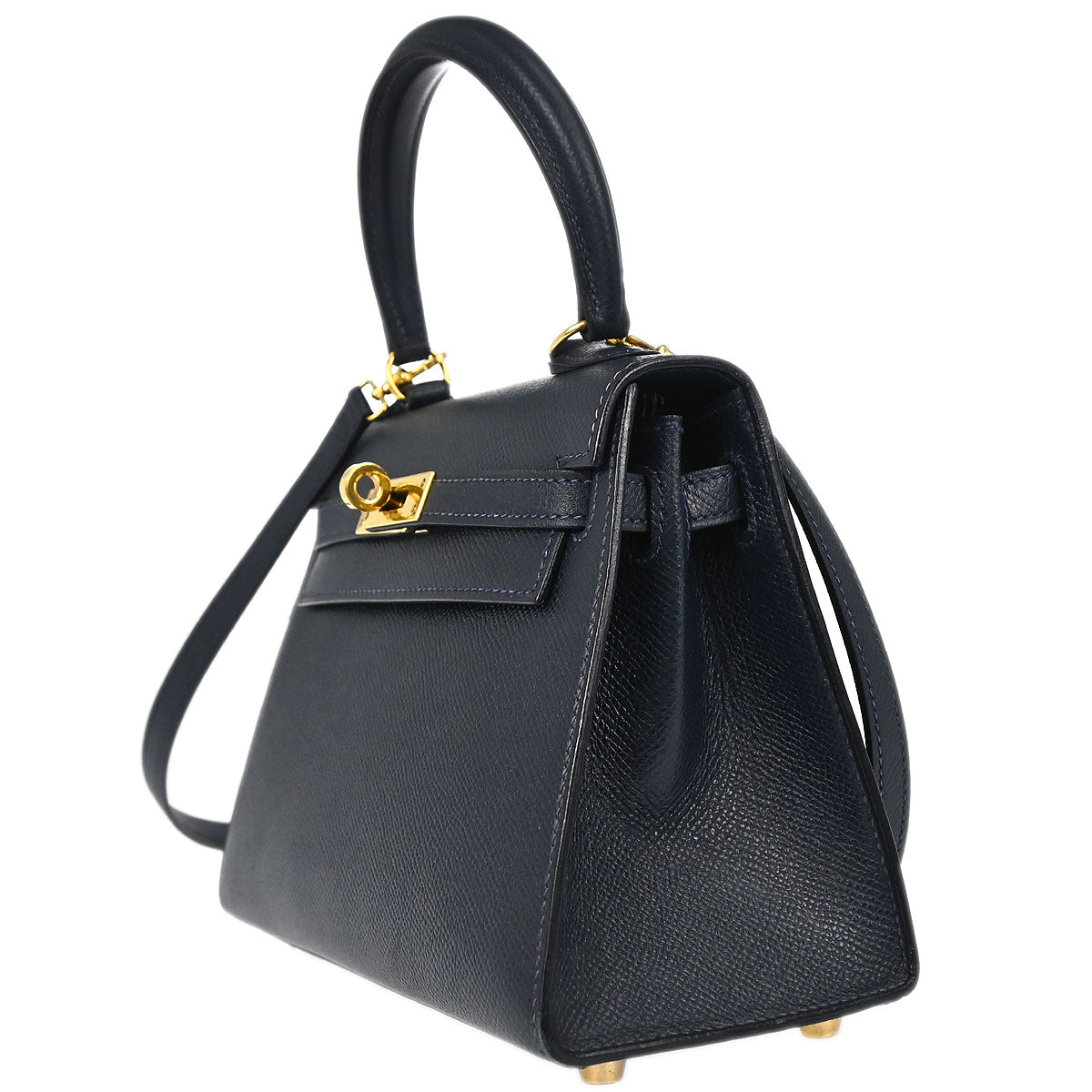 Hermes Navy Courchevel Mini Kelly 20 Sellier 2way Shoulder Handbag