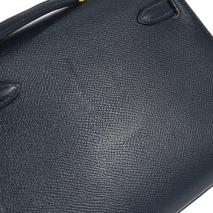 Hermes Navy Courchevel Mini Kelly 20 Sellier 2way Shoulder Handbag