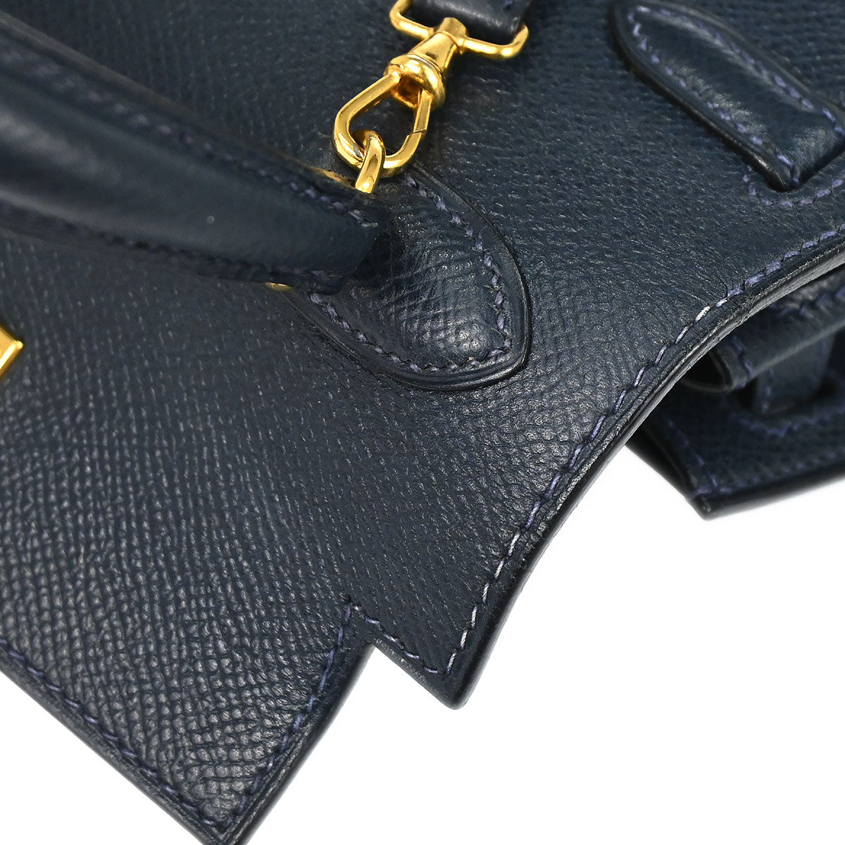 Hermes Navy Courchevel Mini Kelly 20 Sellier 2way Shoulder Handbag