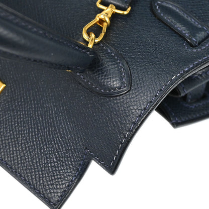 Hermes Navy Courchevel Mini Kelly 20 Sellier 2way Shoulder Handbag