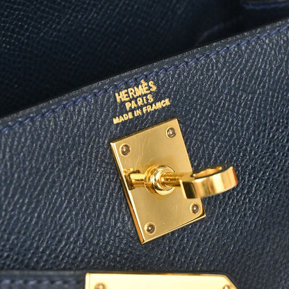 Hermes Navy Courchevel Mini Kelly 20 Sellier 2way Shoulder Handbag