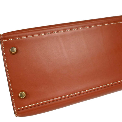 Hermes Brick Box Calf Kelly 32 Sellier 2way Shoulder Handbag