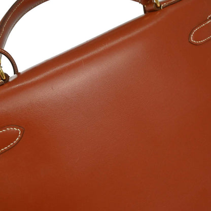 Hermes Brick Box Calf Kelly 32 Sellier 2way Shoulder Handbag
