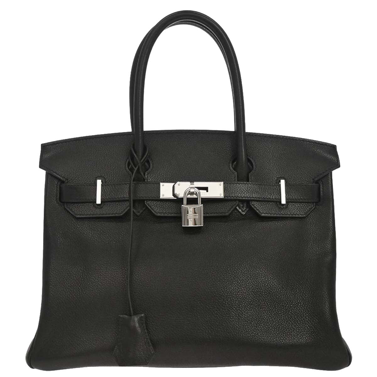 Hermes 2008 Black Taurillon Clemence Birkin 30 Handbag