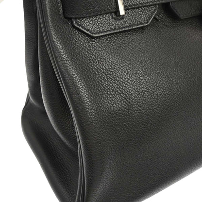 Hermes 2008 Black Taurillon Clemence Birkin 30 Handbag