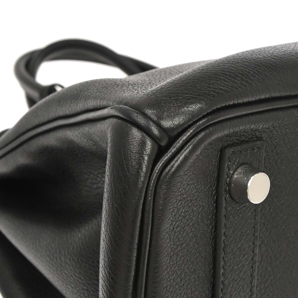 Hermes 2008 Black Taurillon Clemence Birkin 30 Handbag