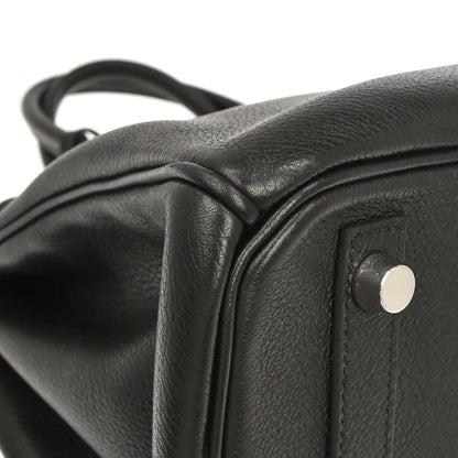 Hermes 2008 Black Taurillon Clemence Birkin 30 Handbag
