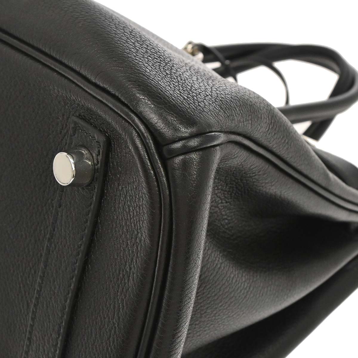 Hermes 2008 Black Taurillon Clemence Birkin 30 Handbag
