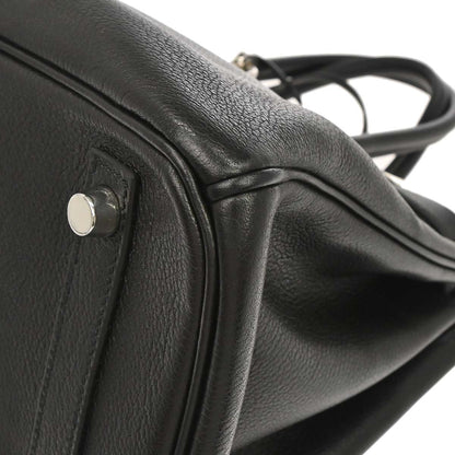 Hermes 2008 Black Taurillon Clemence Birkin 30 Handbag