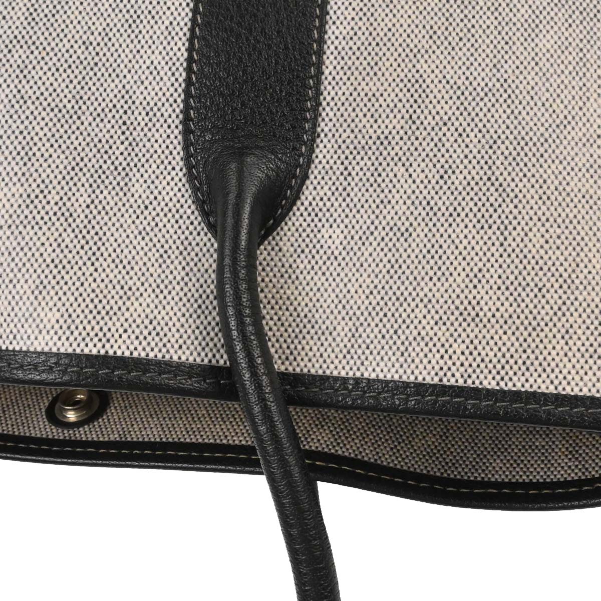Hermes Black Toile H Buffle Garden Party 36 PM Tote Handbag