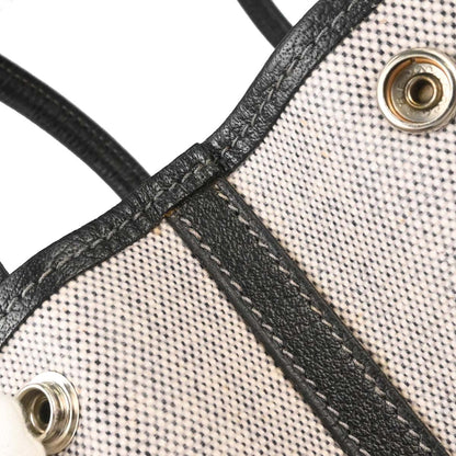Hermes Black Toile H Buffle Garden Party 36 PM Tote Handbag