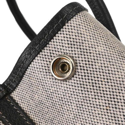 Hermes Black Toile H Buffle Garden Party 36 PM Tote Handbag