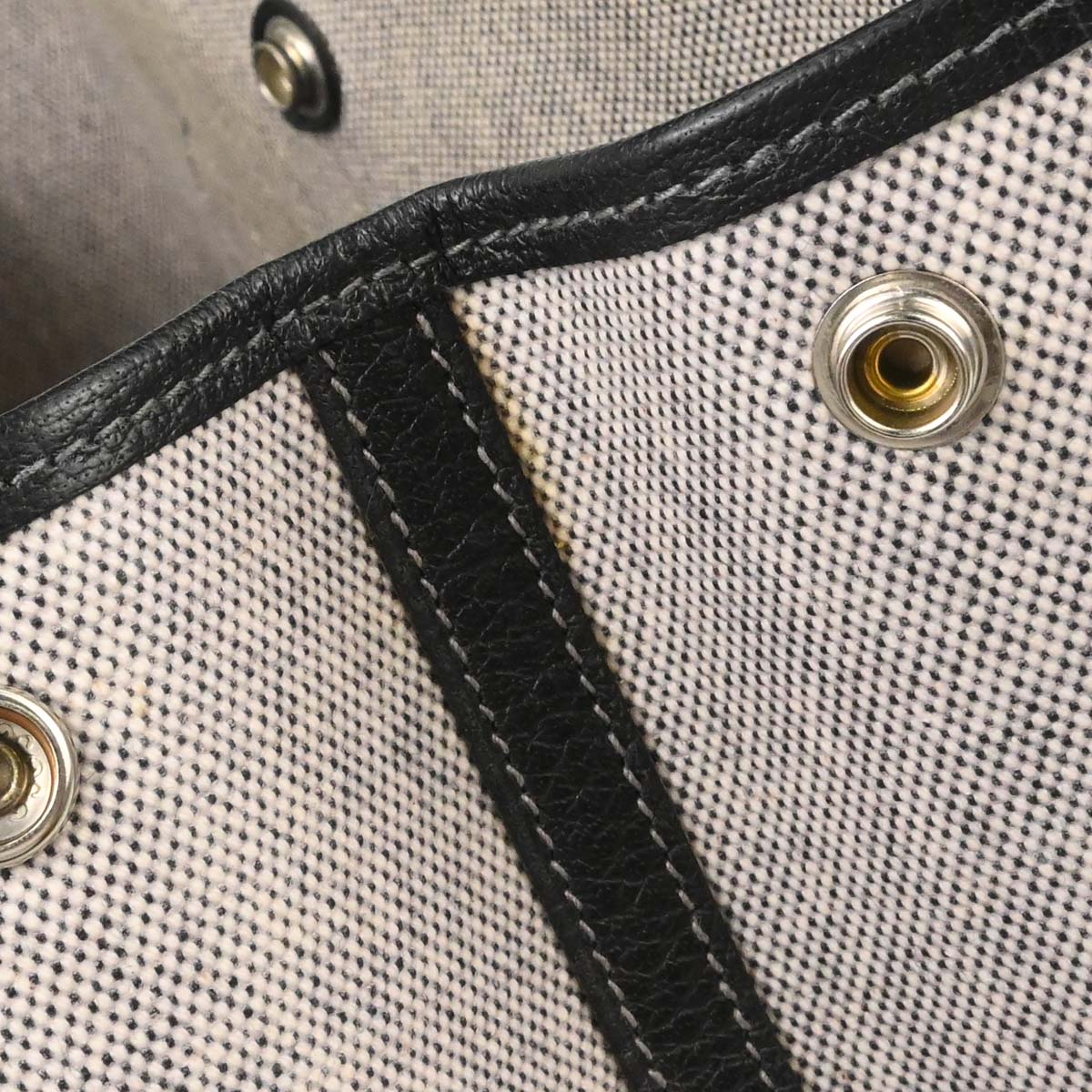 Hermes Black Toile H Buffle Garden Party 36 PM Tote Handbag