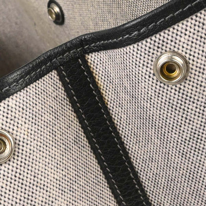Hermes Black Toile H Buffle Garden Party 36 PM Tote Handbag