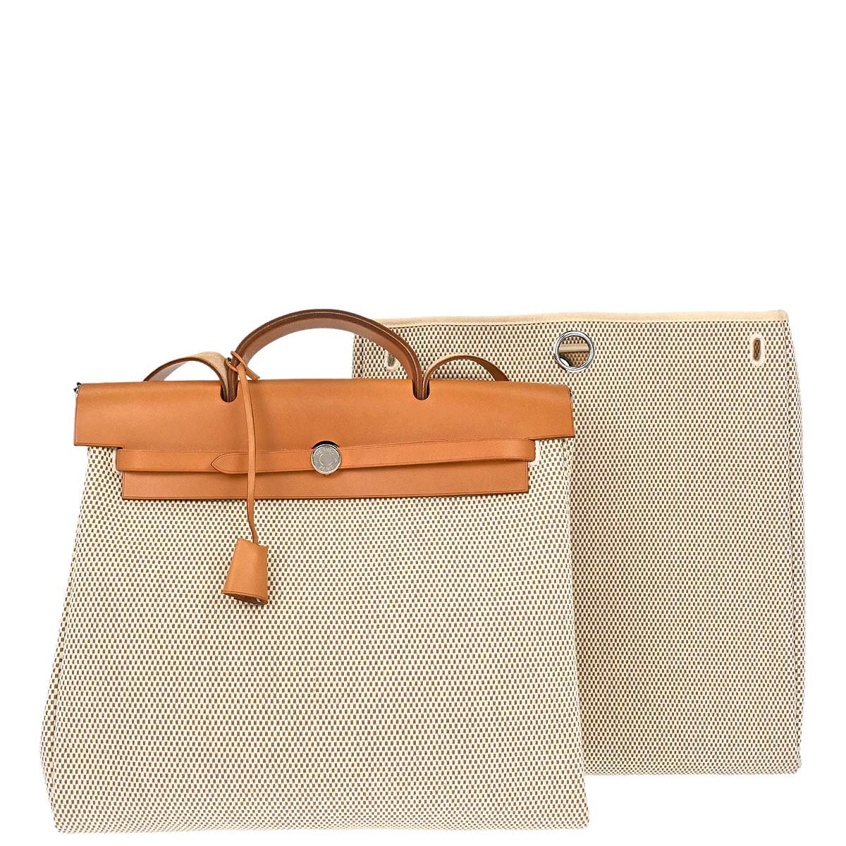 Hermes Natural Toile GM Herbag MM 2way Shoulder Handbag