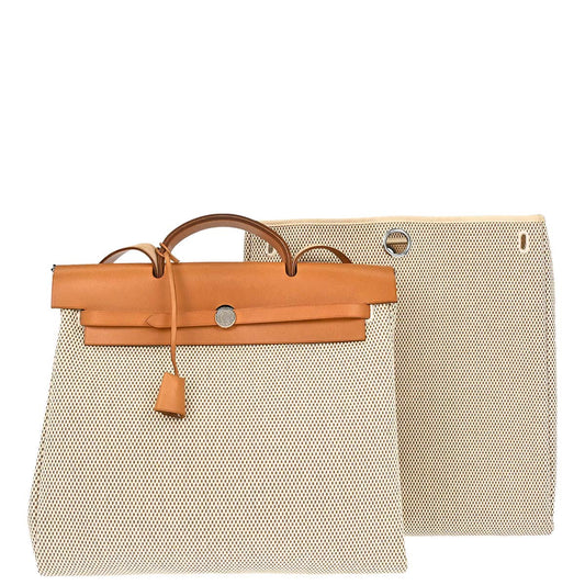 Hermes Natural Toile GM Herbag MM 2way Shoulder Handbag