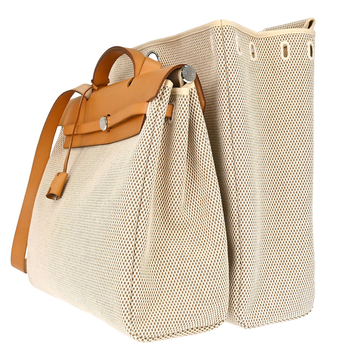 Hermes Natural Toile GM Herbag MM 2way Shoulder Handbag
