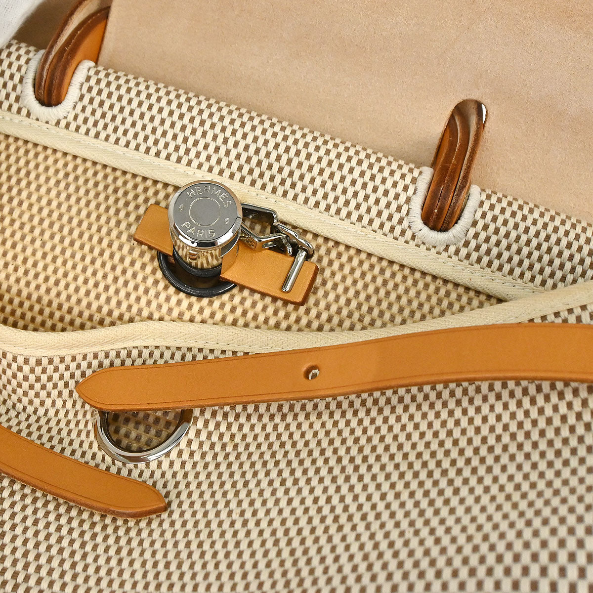 Hermes Natural Toile GM Herbag MM 2way Shoulder Handbag