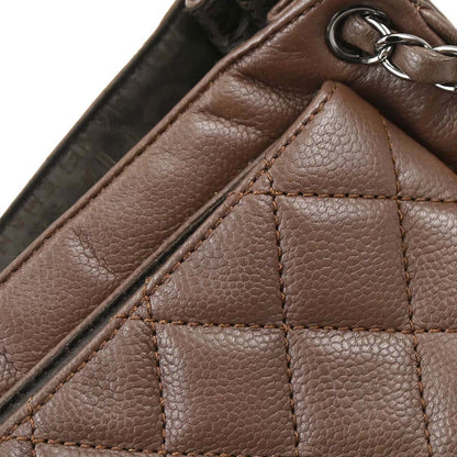 Chanel 2005-2006 Brown Caviar Skin Mademoiselle Lock Accordion Flap Handbag