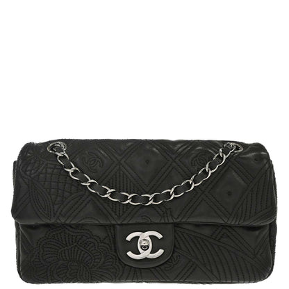 Chanel 2005-2006 Black Lambskin Chain Shoulder Bag