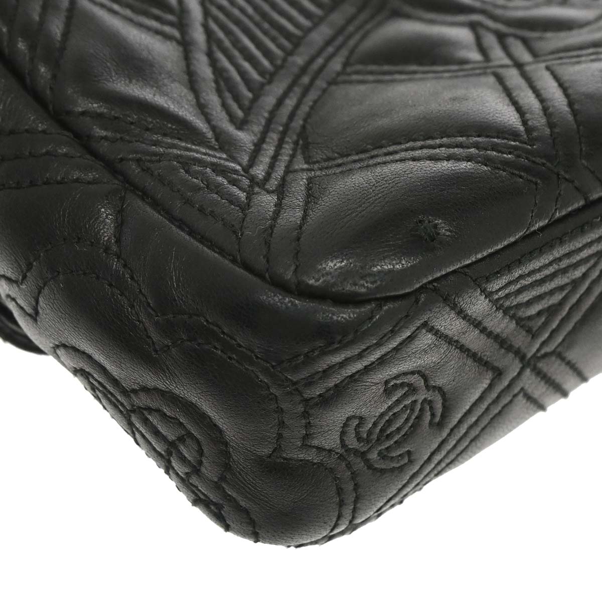Chanel 2005-2006 Black Lambskin Chain Shoulder Bag